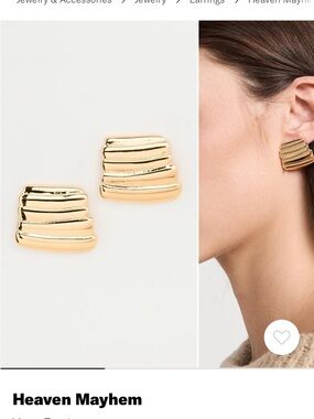 Heaven Mayhem Gold Rippled Stud Earrings
